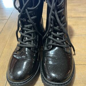 Art Class Glossy Black Kids Boots